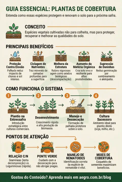 Infográfico educativo sobre Plantas De Cobertura
