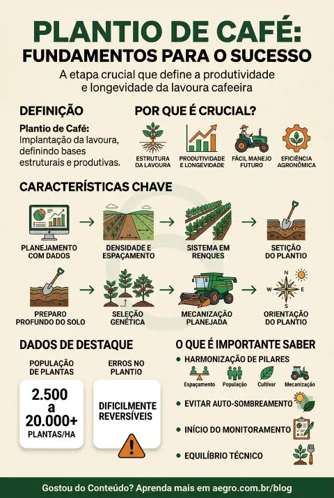 Infográfico educativo sobre Plantio De Café