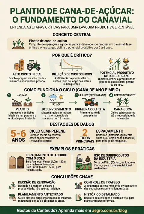 Infográfico educativo sobre Plantio De Cana