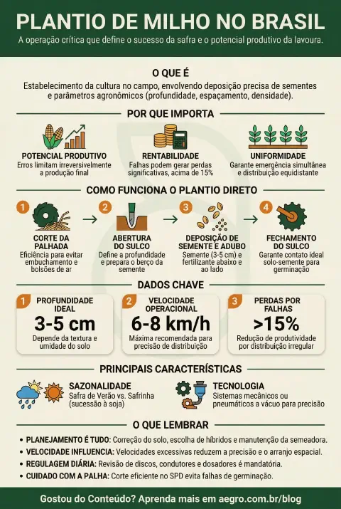 Infográfico educativo sobre Plantio De Milho