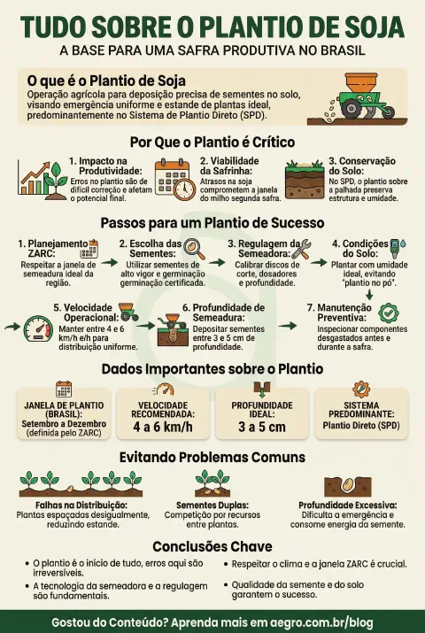 Infográfico educativo sobre Plantio De Soja