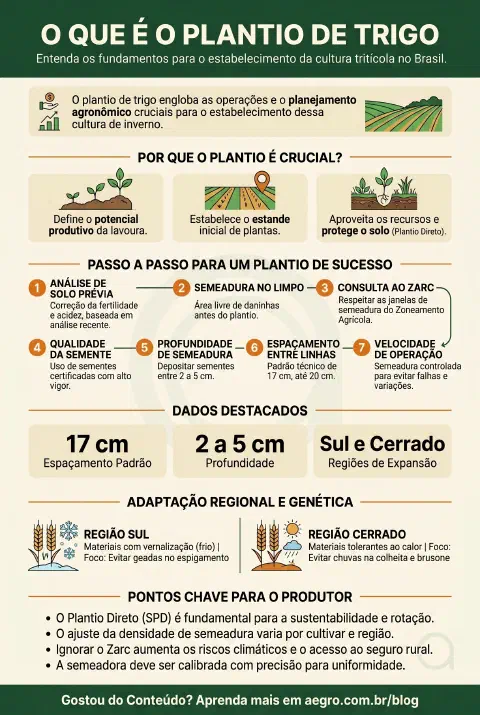 Infográfico educativo sobre Plantio De Trigo