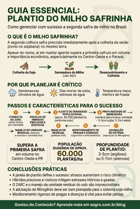 Infográfico educativo sobre Plantio Do Milho Safrinha
