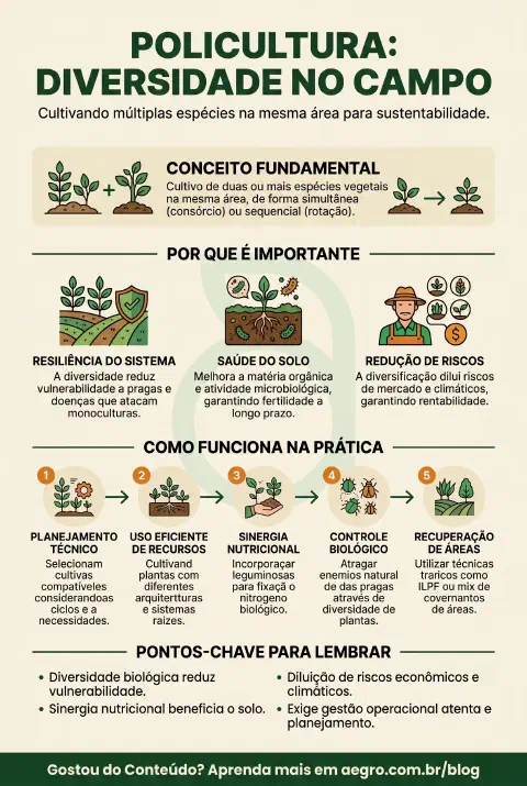 Infográfico educativo sobre Policultura