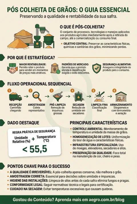 Infográfico educativo sobre Pós Colheita