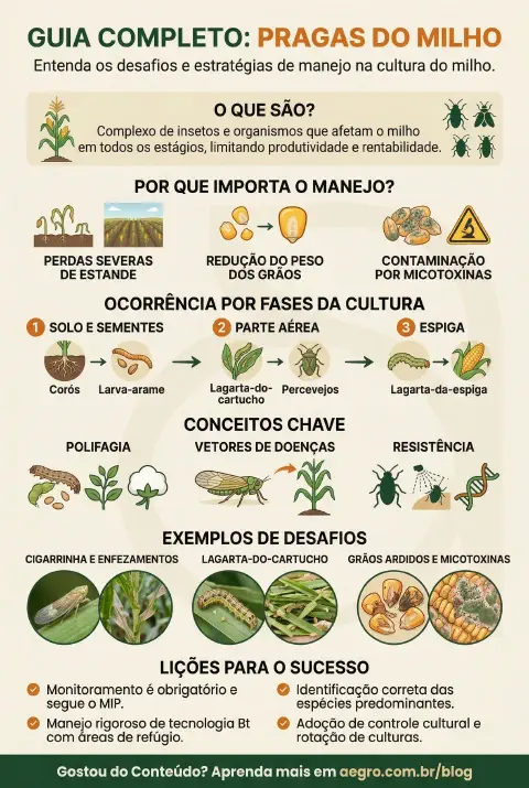 Infográfico educativo sobre Pragas Do Milho