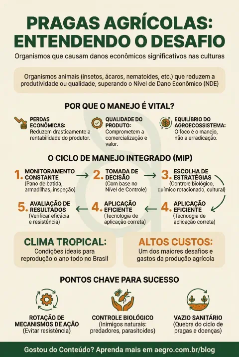 Infográfico educativo sobre Pragas