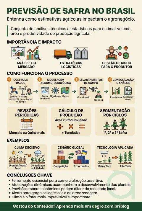 Infográfico educativo sobre Previsão De Safra