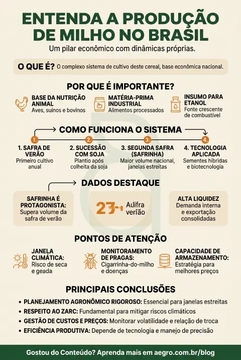 Infográfico educativo sobre Produção De Milho