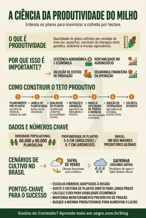 Infográfico educativo sobre Produtividade Do Milho