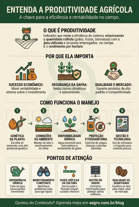 Infográfico educativo sobre Produtividade