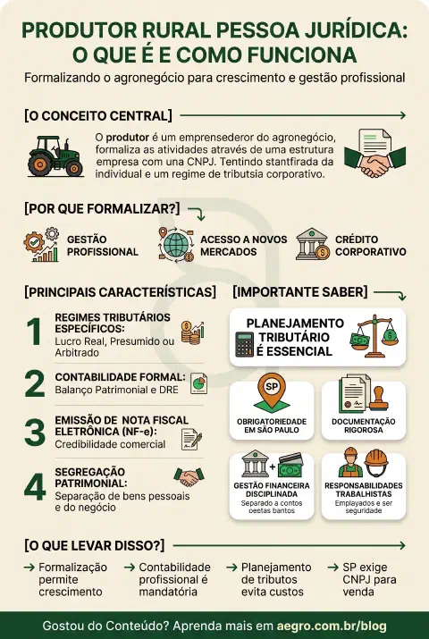 Infográfico educativo sobre Produtor Rural Pessoa Jurídica