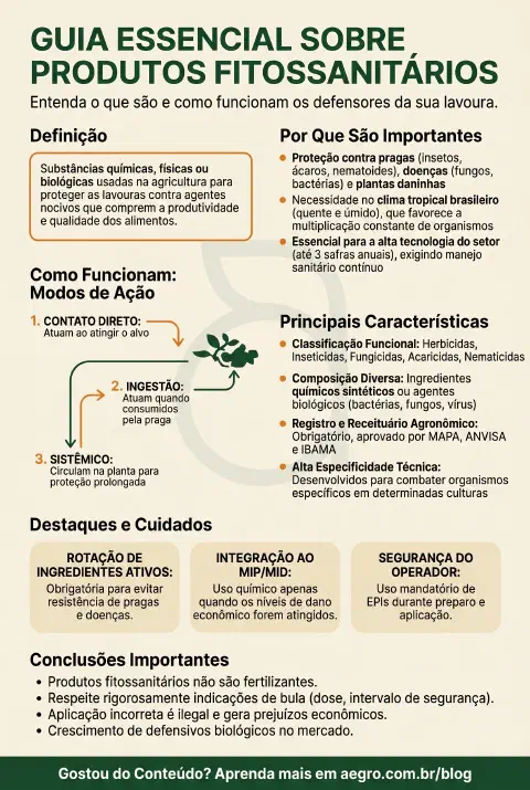 Infográfico educativo sobre Produtos Fitossanitários
