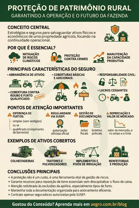 Infográfico educativo sobre Proteção De Patrimônio Rural