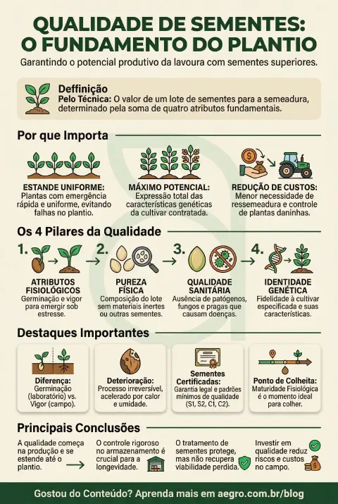 Infográfico educativo sobre Qualidade De Sementes