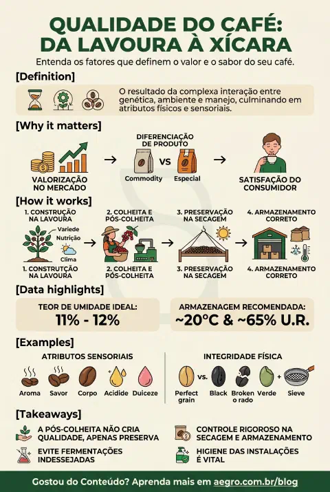 Infográfico educativo sobre Qualidade Do Café