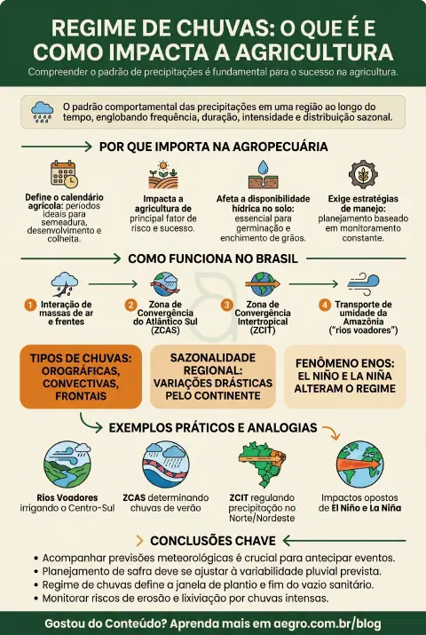 Infográfico educativo sobre Regime De Chuvas