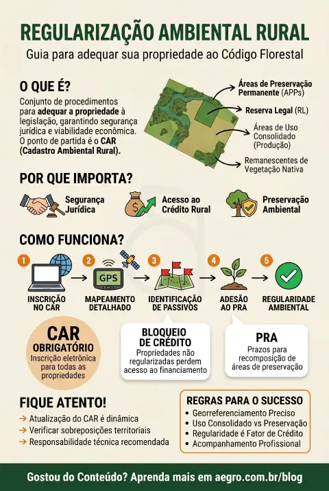 Infográfico educativo sobre Regularização Ambiental
