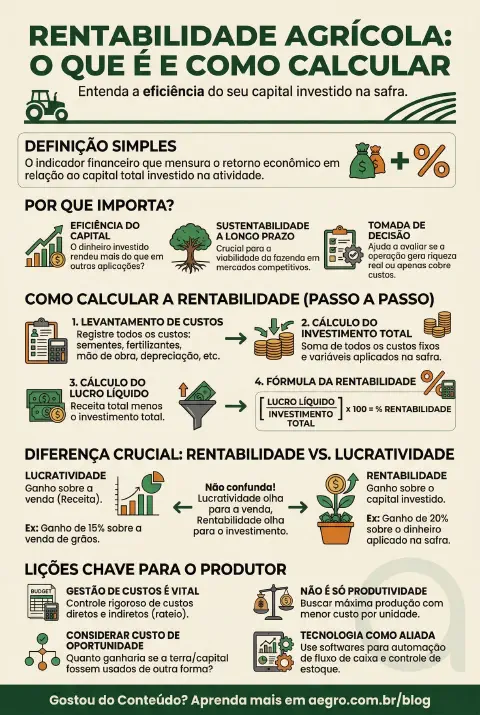 Infográfico educativo sobre Rentabilidade Agrícola