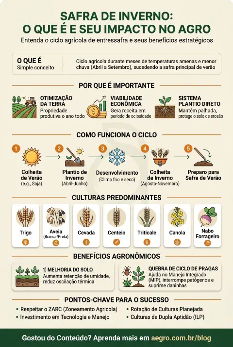 Infográfico educativo sobre Safra De Inverno