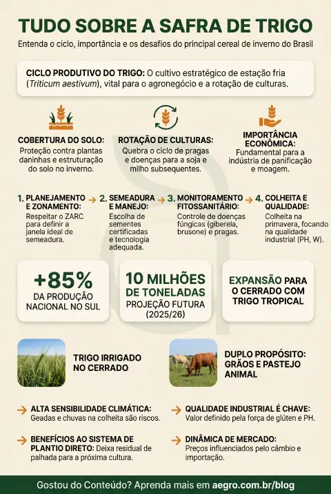 Infográfico educativo sobre Safra De Trigo