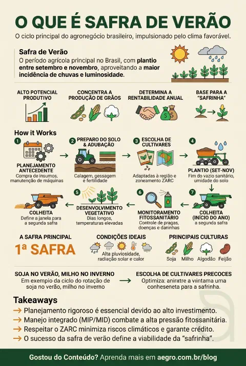 Infográfico educativo sobre Safra De Verão
