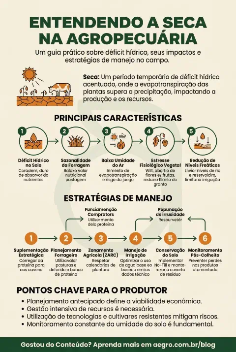 Infográfico educativo sobre Seca