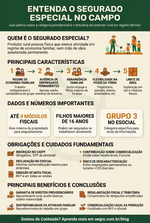 Infográfico educativo sobre Segurado Especial