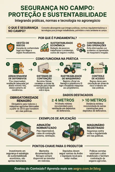 Infográfico educativo sobre Segurança No Campo
