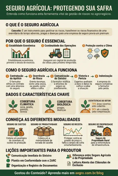 Infográfico educativo sobre Seguro Agrícola