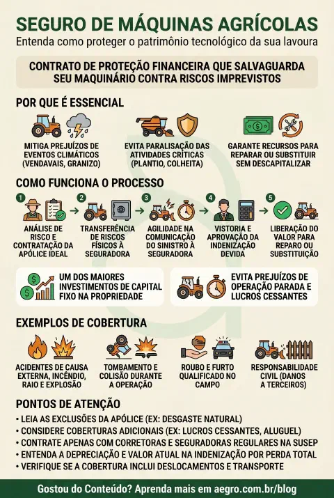 Infográfico educativo sobre Seguro De Máquinas Agrícolas