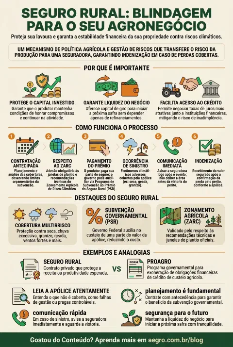 Infográfico educativo sobre Seguro Rural