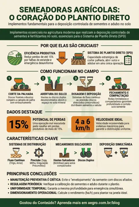 Infográfico educativo sobre Semeadoras Agrícolas
