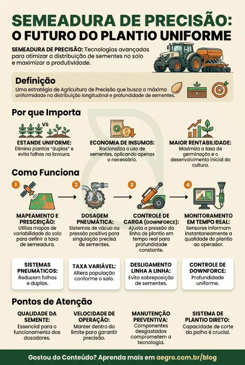 Infográfico educativo sobre Semeadura De Precisão