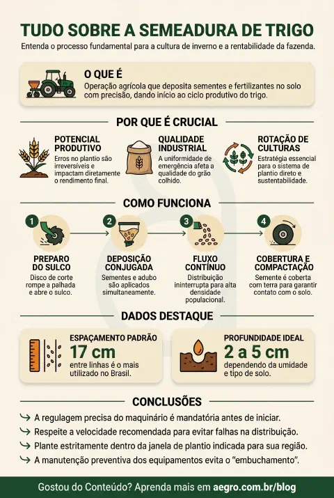 Infográfico educativo sobre Semeadura De Trigo