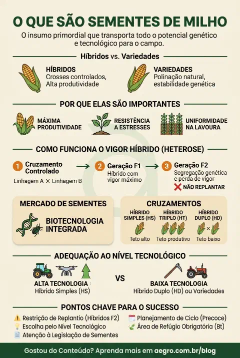 Infográfico educativo sobre Sementes De Milho