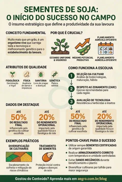 Infográfico educativo sobre Sementes De Soja