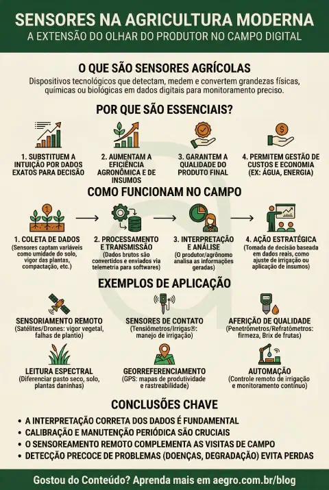 Infográfico educativo sobre Sensores