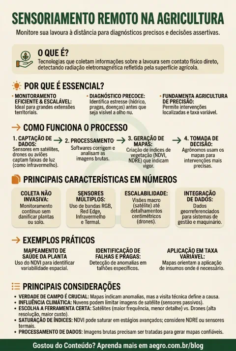 Infográfico educativo sobre Sensoriamento Remoto