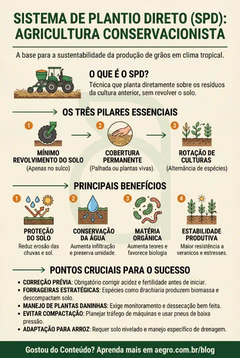 Infográfico educativo sobre Sistema De Plantio Direto