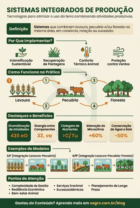 Infográfico educativo sobre Sistemas Integrados De Produção
