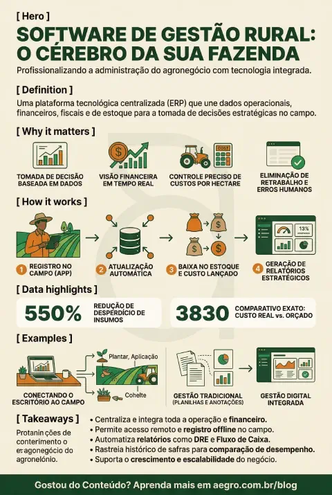 Infográfico educativo sobre Software De Gestão Rural
