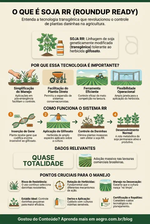 Infográfico educativo sobre Soja Rr