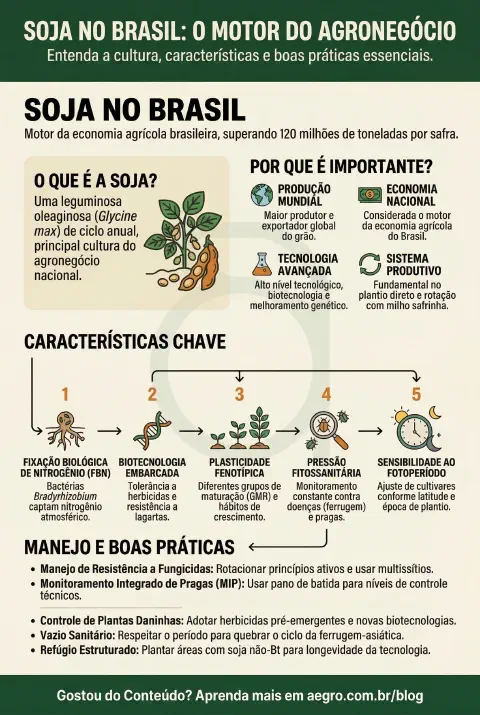 Infográfico educativo sobre soja