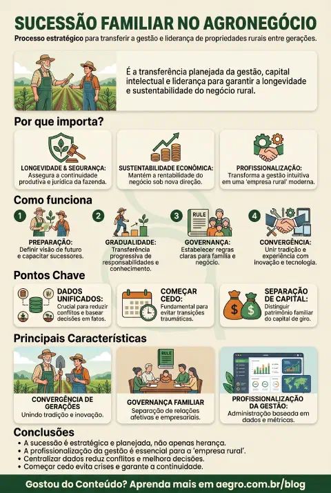 Infográfico educativo sobre Sucessao Familiar