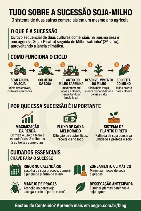 Infográfico educativo sobre Sucessão Soja Milho