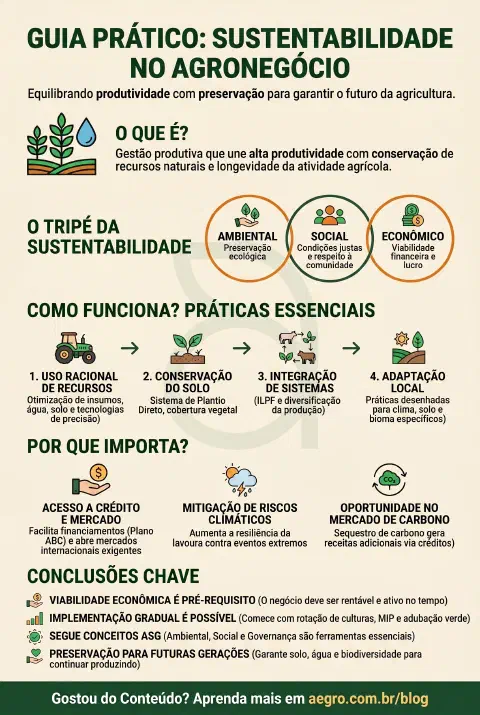 Infográfico educativo sobre Sustentabilidade No Agronegócio