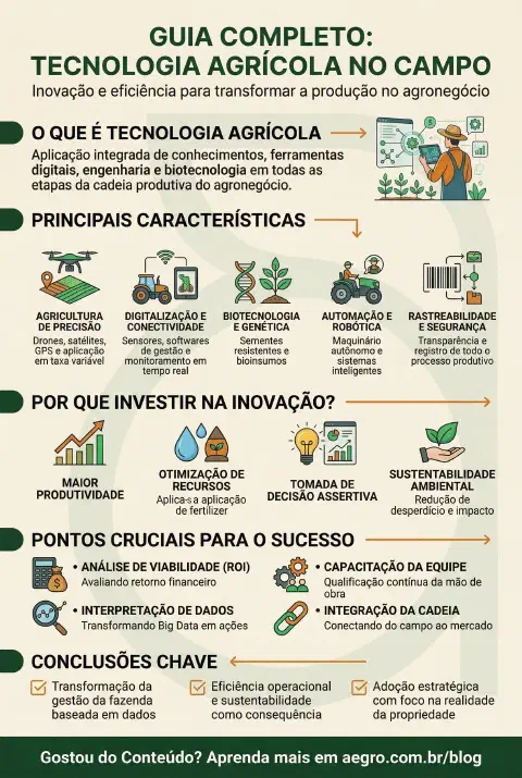 Infográfico educativo sobre Tecnologia Agrícola