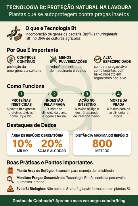 Infográfico educativo sobre Tecnologia Bt