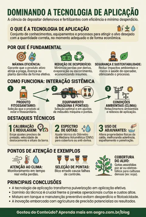 Infográfico educativo sobre tecnologia de aplicação